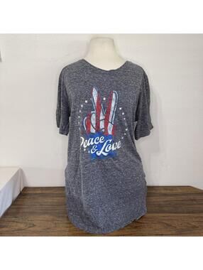 Royce Brand Gray Peace & Love Graphic T-Shirt Size L